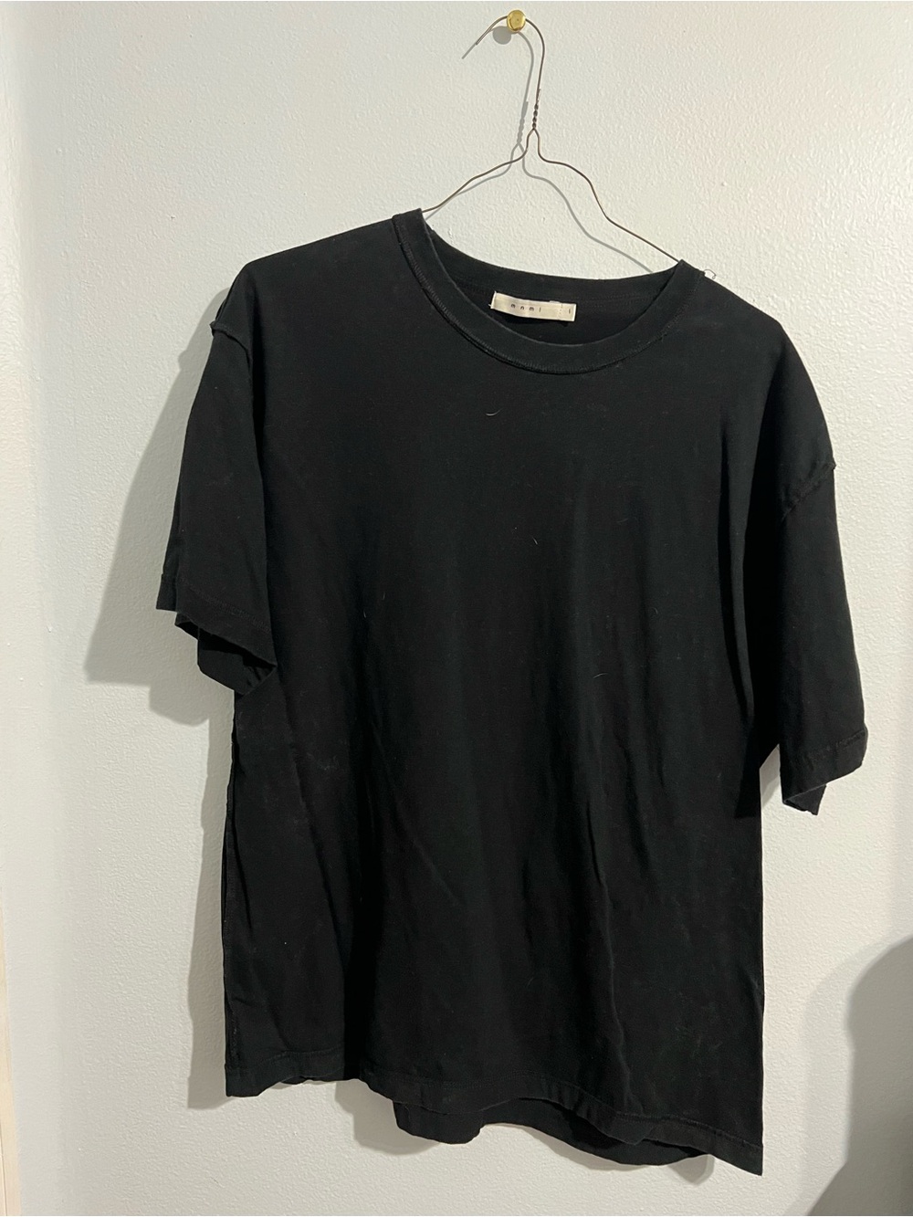 Mnml Black oversized inside out Crewneck T-Shirt